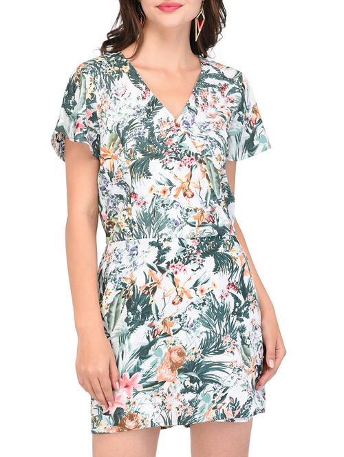 faux wrap tropical romper - 15438035 - Very Small Image - 1