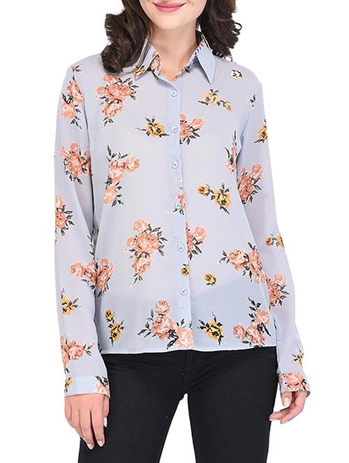 long sleeved floral shirt - 15438042 - Very Small Image - 1