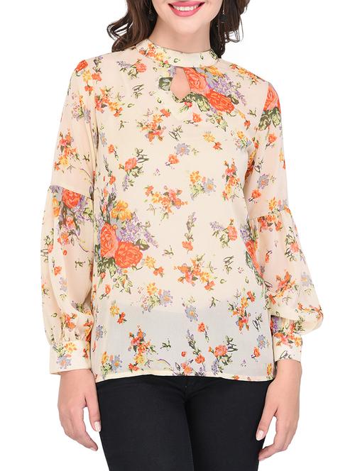 keyhole front floral top - 15438053 - Very Small Image - 1