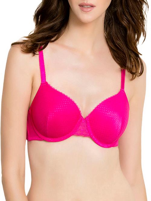 textured lace detail t-shirt bra - 15438159 - Very Small Image - 1