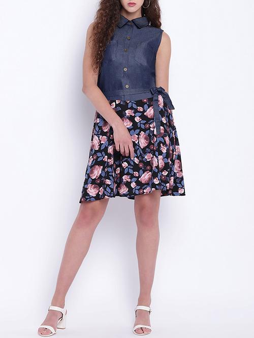 floral tie knot belt dress - 15438457 - Very Small Image - 1
