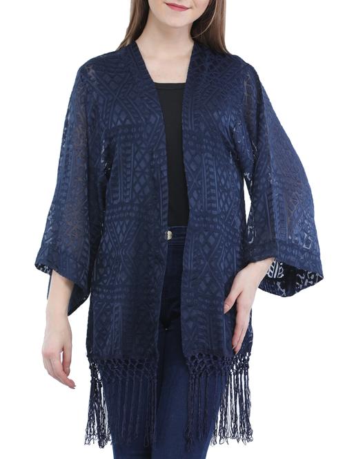 fringe detail solid shrug - 15438711 - Very Small Image - 1