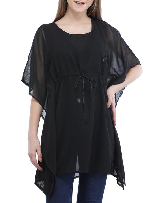 sheer front tie knot kaftan - 15438738 - Very Small Image - 1