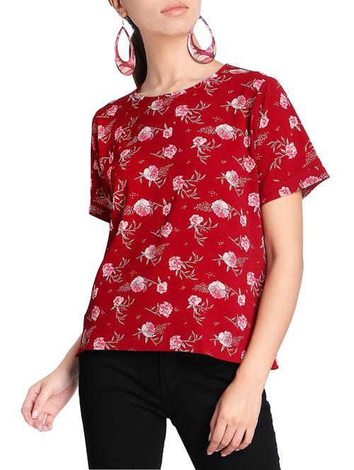 keyhole back floral top - 15438806 - Very Small Image - 1