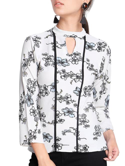 floral double keyhole top - 15438807 - Very Small Image - 1