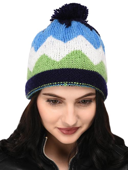 chevron woolen cap - 15438809 - Very Small Image - 1