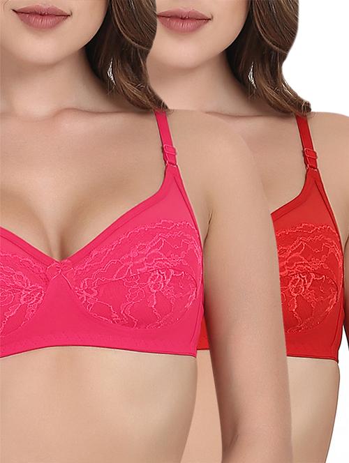set of 2 lace detail solid bra - 15438849 - Very Small Image - 1
