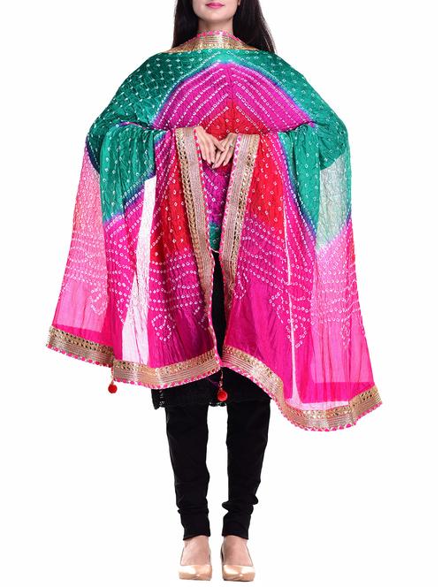 multi colored art silk dupatta - 15438986 - Very Small Image - 1