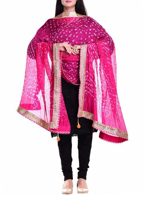 pink art silk dupatta - 15438989 - Very Small Image - 1