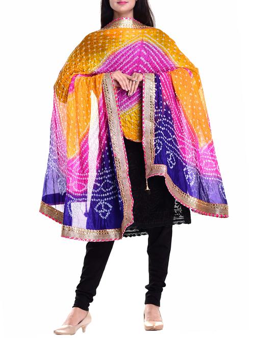 multi colored art silk dupatta - 15438993 - Very Small Image - 1