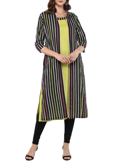 layered straipes kurta - 15439095 - Very Small Image - 1