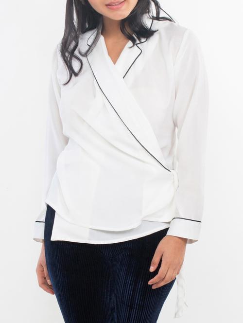long sleeved wrap top - 15439207 - Very Small Image - 1
