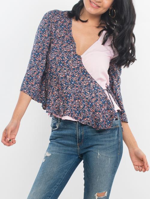 floral wrap top - 15439209 - Very Small Image - 1