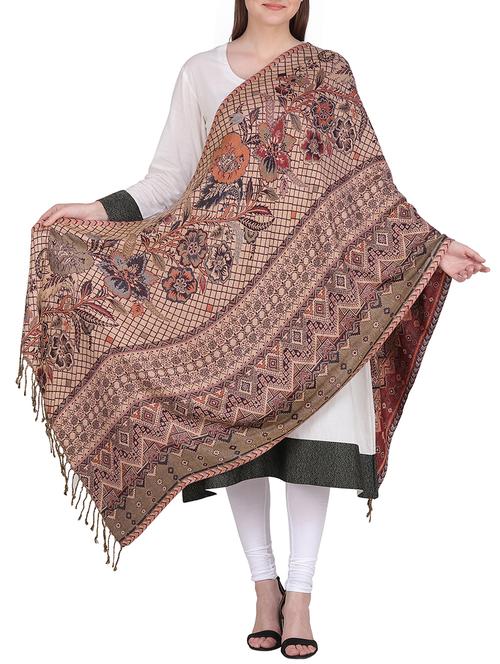 beige jacquard shawl - 15439318 - Very Small Image - 1