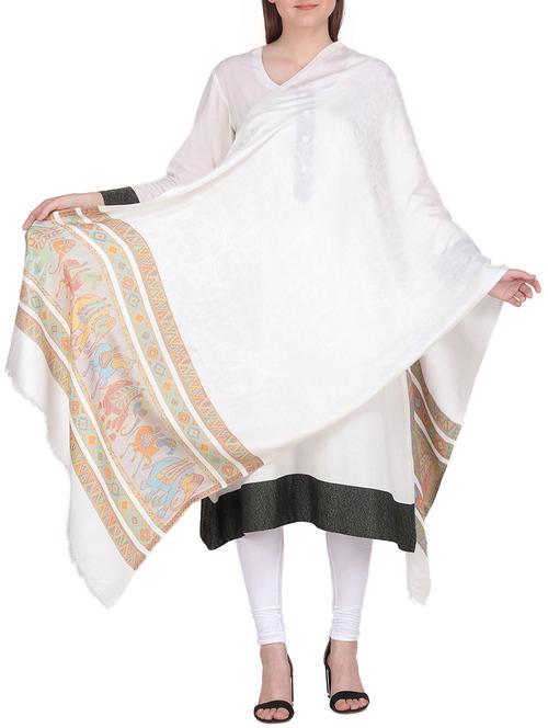 white jacquard shawl - 15439337 - Very Small Image - 1