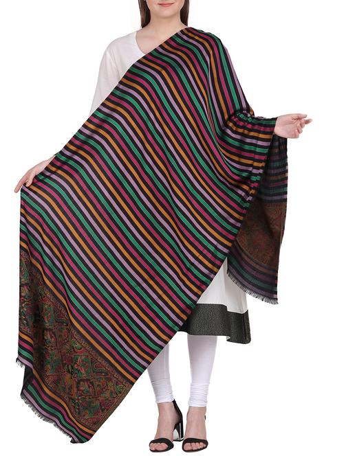 striped jacquard shawl - 15439338 - Very Small Image - 1