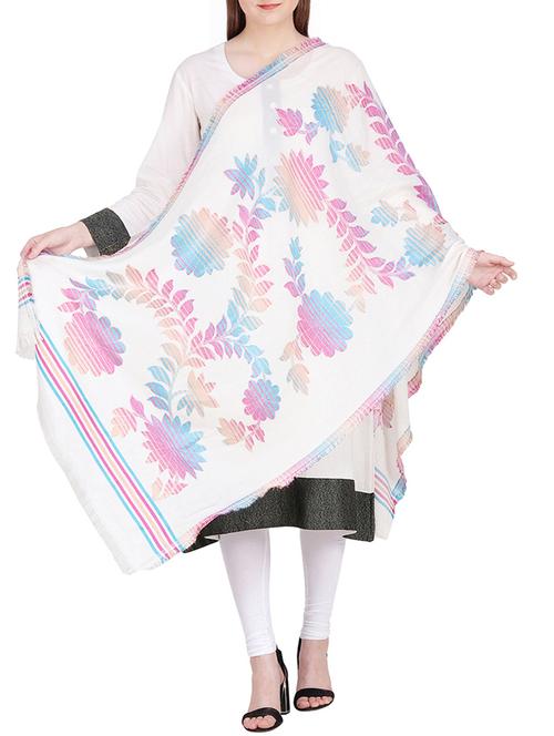 floral jacquard shawl - 15439349 - Very Small Image - 1