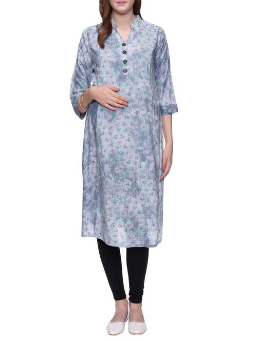 blue rayon maternity wear - 15439850 - Very Small Image - 1