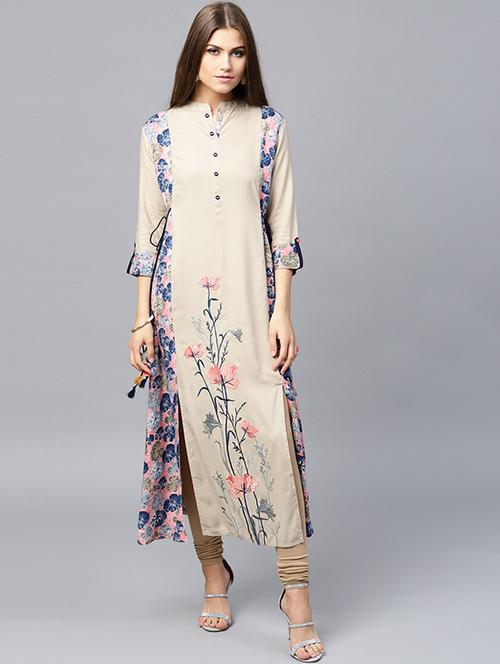 a-line embroidered kurta - 15440534 - Very Small Image - 1