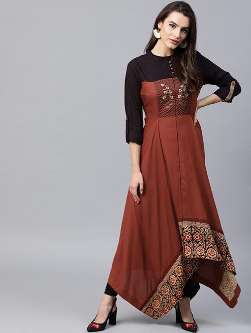asymmetric printed kurta - 15440577 - Very Small Image - 1