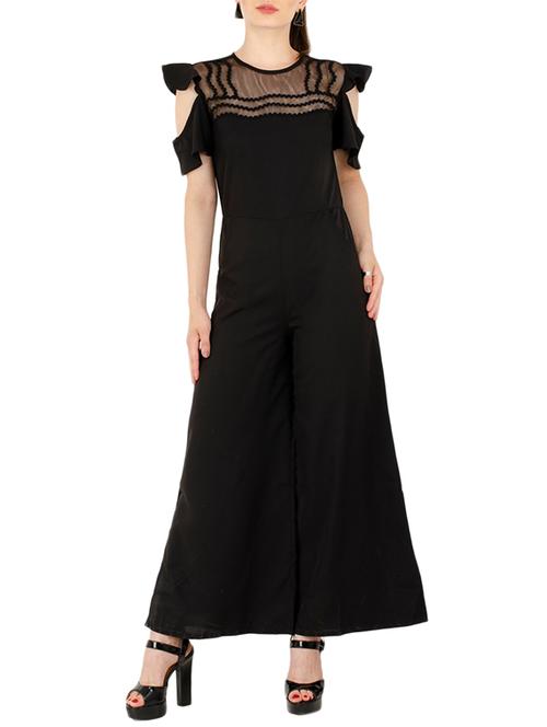 cold shoulder laced full leg jumpsuit - 15440665 - Very Small Image - 1