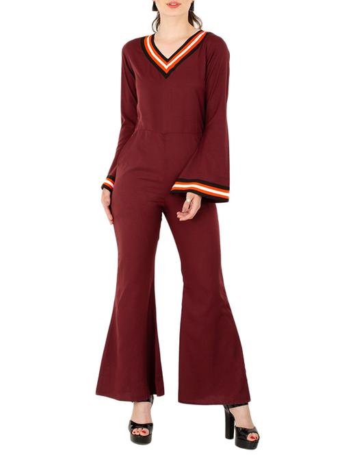 bell sleeved flared full leg jumpsuit - 15440667 - Very Small Image - 1