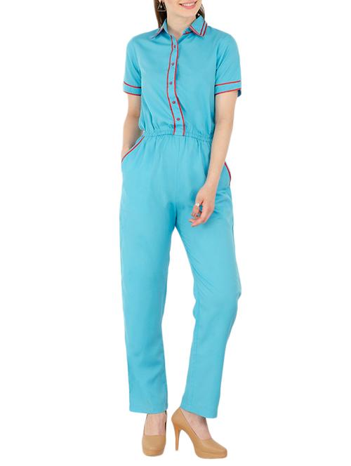 contrast lace full leg jumpsuit - 15440688 - Very Small Image - 1