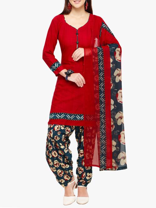 printed unstitched salwar suit - 15441296 - Very Small Image - 1