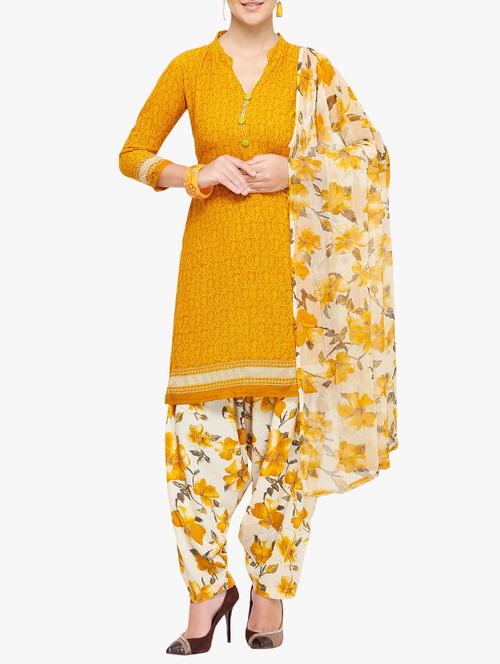 floral printed unstitched salwar suit - 15441299 - Very Small Image - 1