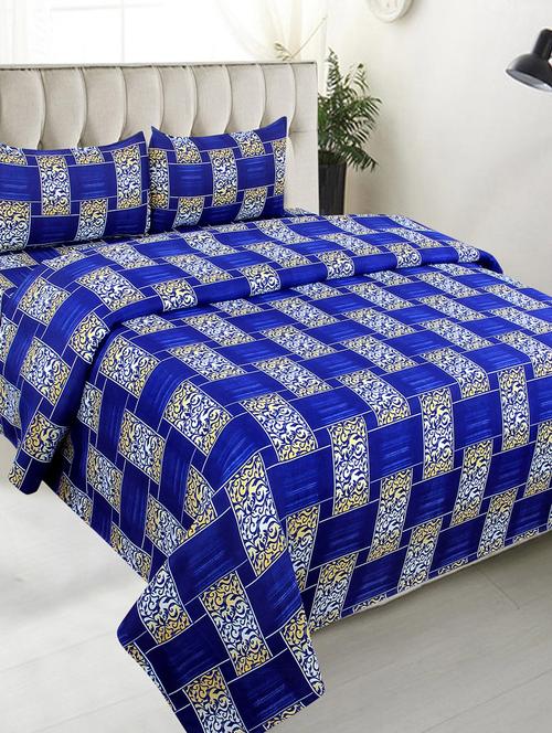 polycotton 180 tc double bedsheet with 2 pillow covers - 15441778 - Very Small Image - 1