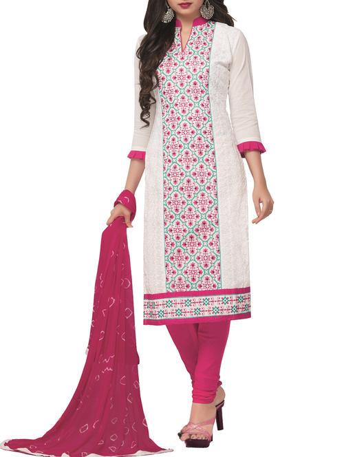 embroidered unstitched churidaar suit - 15441936 - Very Small Image - 1