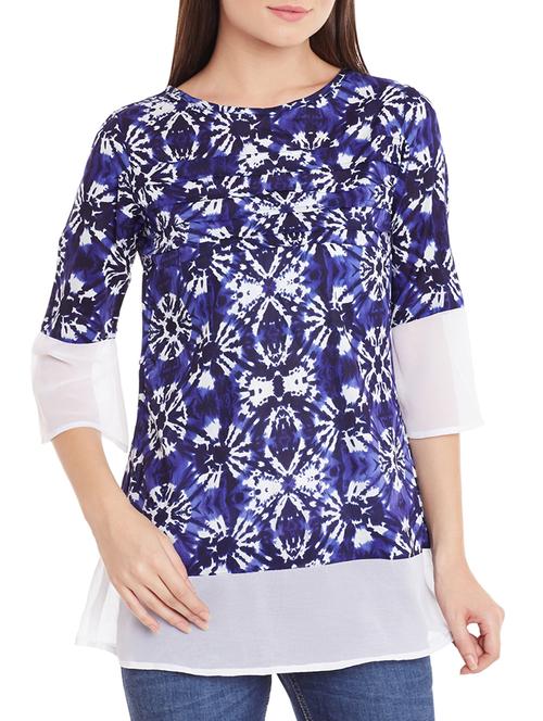 tie and dye solid panel tunic - 15442015 - Very Small Image - 1