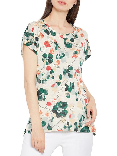botanical print round neck tee - 15442037 - Very Small Image - 1