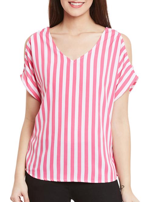 cold shoulder striped top - 15442038 - Very Small Image - 1
