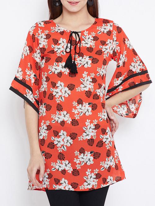 floral bell sleeved tunic - 15442054 - Very Small Image - 1