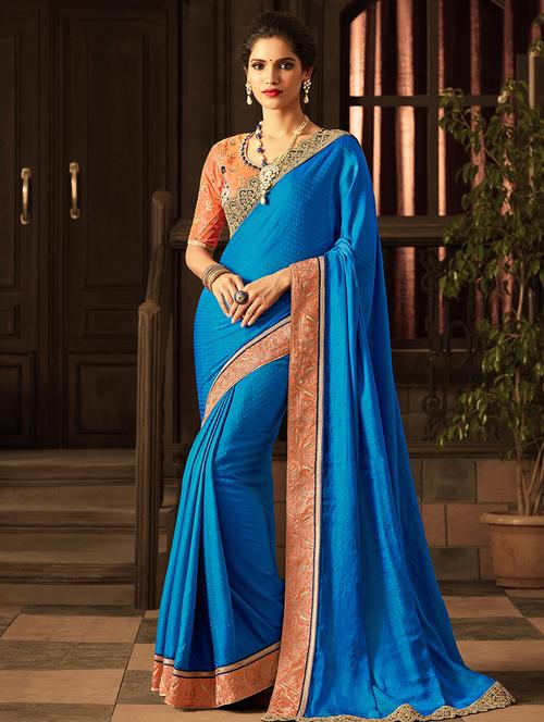zari border geometrical printed saree - 15442118 - Very Small Image - 1