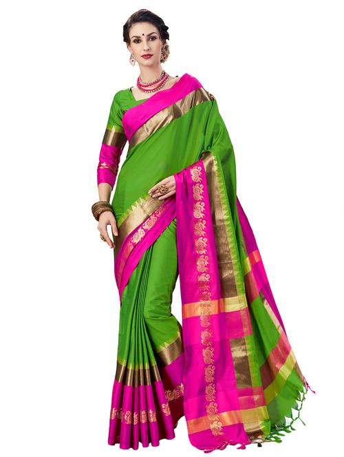 contrast bordered silk saree - 15442298 - Very Small Image - 1