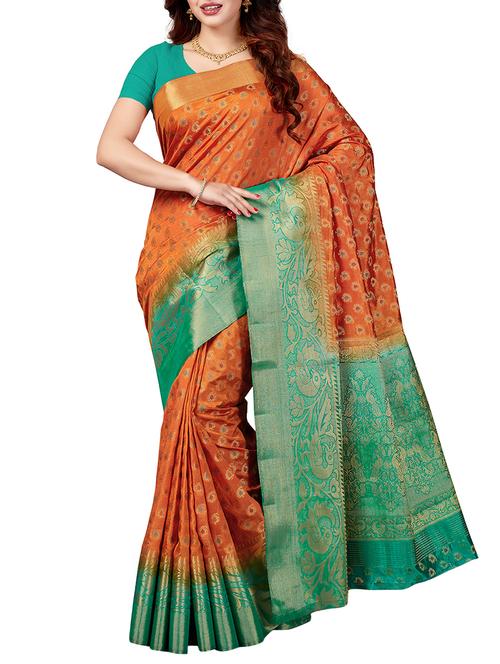contrast zari border woven saree - 15443602 - Very Small Image - 1