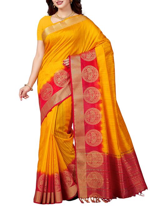 contrast zari border woven saree - 15443649 - Very Small Image - 1