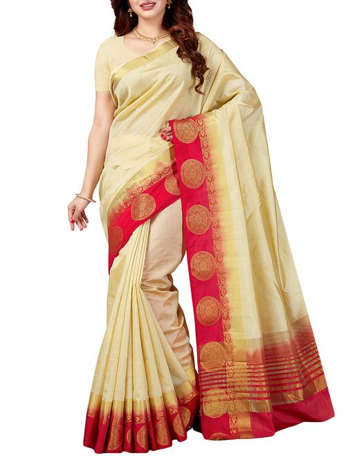 contrast zari border woven saree - 15443654 - Very Small Image - 1