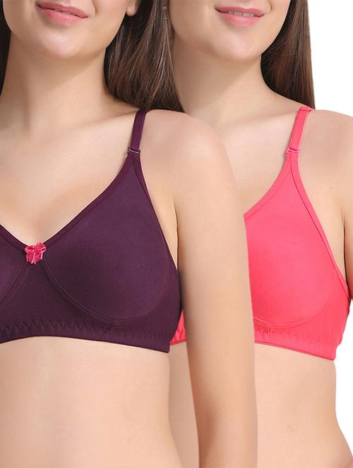 set of 2 contrast bow patch bras - 15443782 - Very Small Image - 1