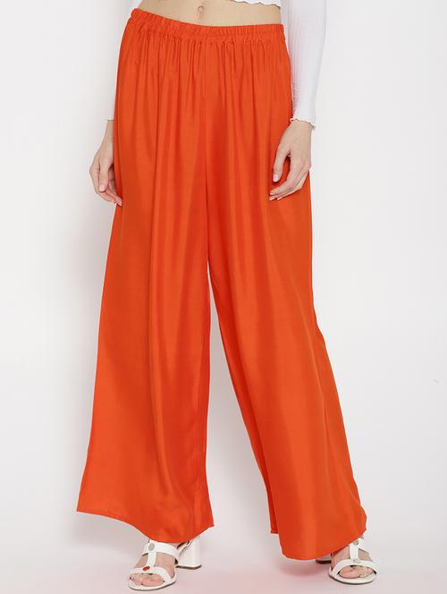 elasticated waist flared palazzo - 15444139 - Very Small Image - 1