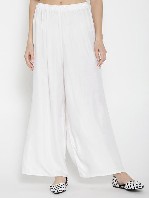 elasticated waist flared palazzo - 15444140 - Very Small Image - 1