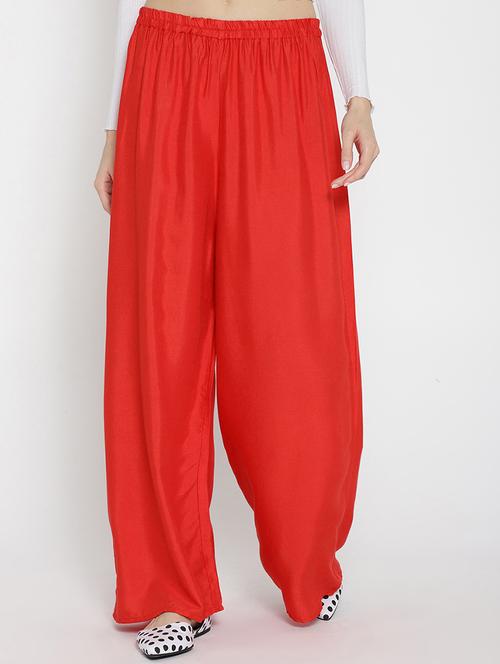 elasticated waist flared palazzo - 15444141 - Very Small Image - 1