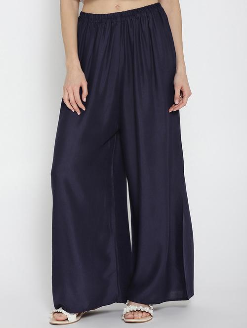 elasticated waist flared palazzo - 15444143 - Very Small Image - 1