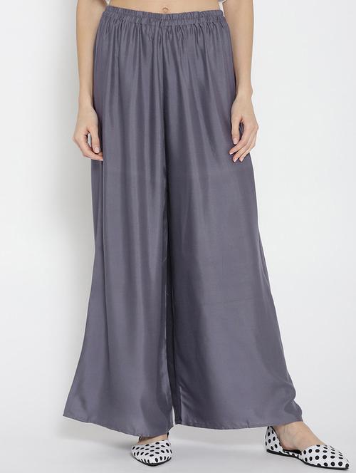 elasticated waist flared palazzo - 15444144 - Very Small Image - 1