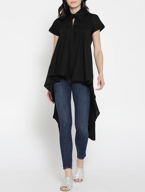 tie knot back asymmetric tunic - 15444146 - Very Small Image - 1
