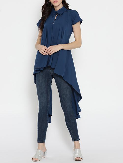tie knot back asymmetric tunic - 15444148 - Very Small Image - 1
