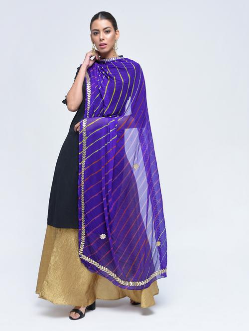 blue art silk dupatta - 15444205 - Very Small Image - 1