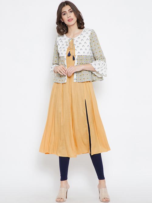 flared kurta with jacket - 15444319 - Very Small Image - 1